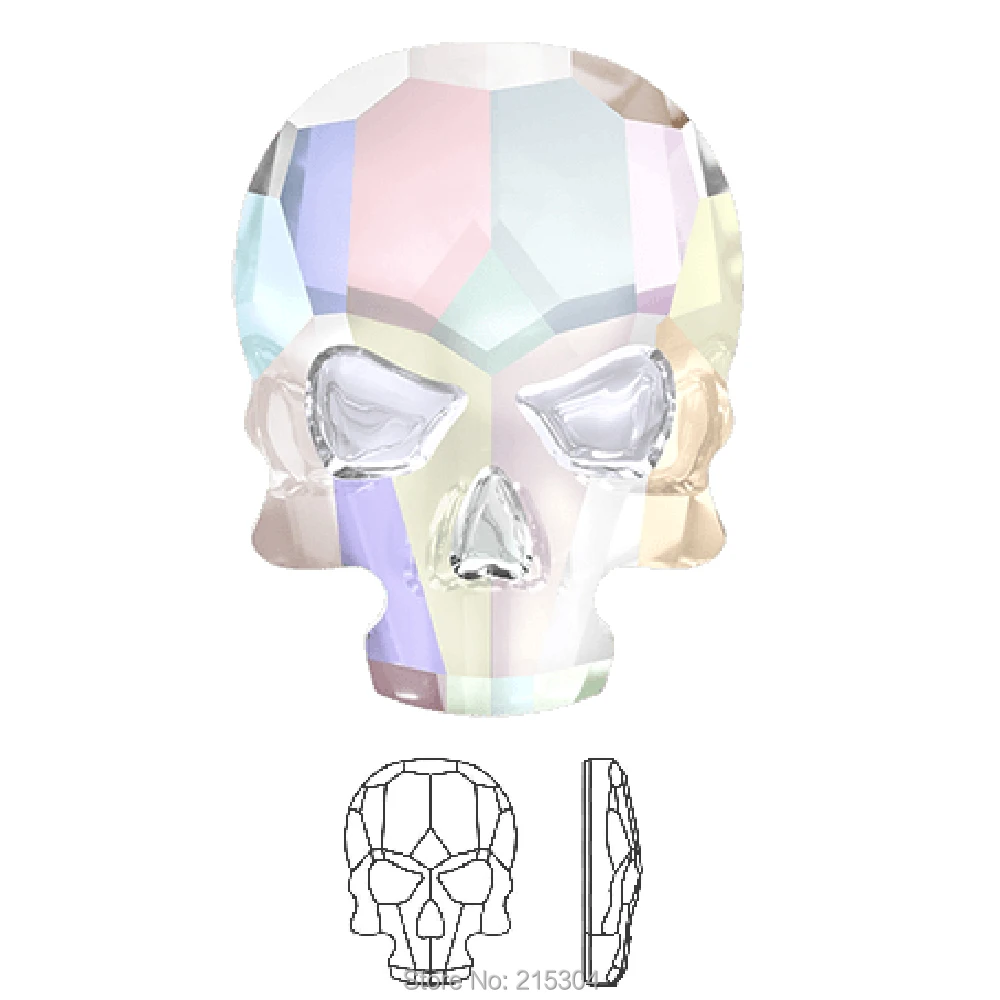 Swarovski Elements Skull (2856) AB Crystal ( No Hotfix or Hotfix ) Iron On ( 10mm , 14mm , 18mm ) Flat Back Rhinestones
Swarovski Elements Skull (2856) AB Crystal ( No Hotfix or Hotfix ) Iron On ( 10mm , 14mm , 18mm ) Flat Back Rhinestones