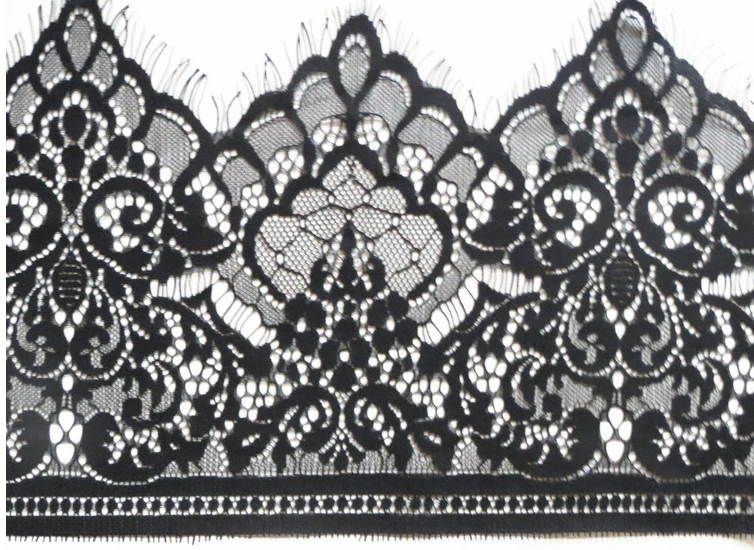 

FREE SHIPPING superb 19cm wide 3 yards per piece non-elastic eyelash lace trim , XERY0113H