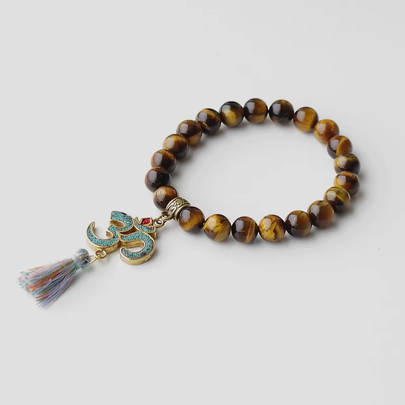 Handmade Tibetan Buddhism Chakra Mala Bracelet Tiger Eye Stone Beads Tassel Om Healing Lucky Charm Bracelet for Women Men
Handmade Tibetan Buddhism Chakra Mala Bracelet Tiger Eye Stone Beads Tassel Om Healing Lucky Charm Bracelet for Women Men