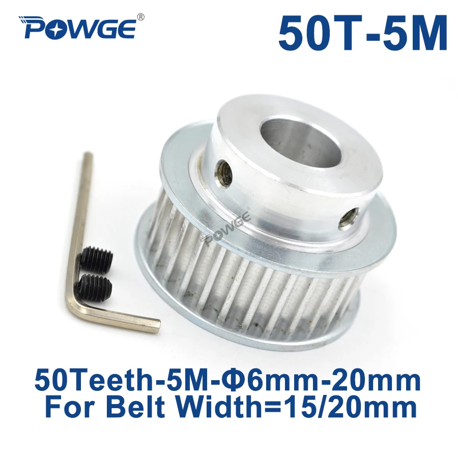 

POWGE Arc 50 Teeth HTD5M Synchronous Pulley Bore 8/10/12/14/15/17/19/20/22/25mm for Width 15/20mm HTD 5M Timing Belt 50Teeth 50T