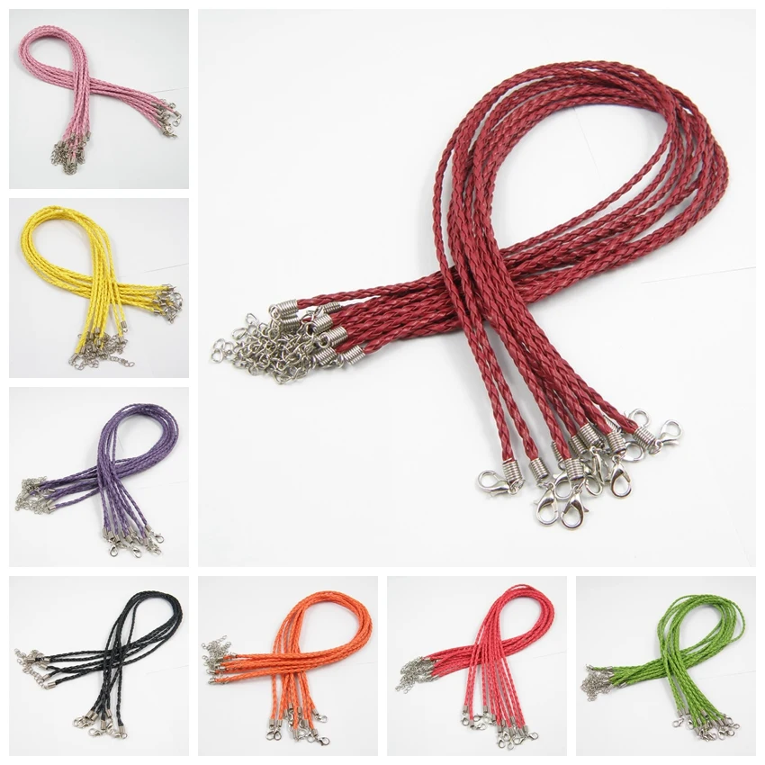 Wholesale 10 pcs PU Leather Adjustable Braided Rope Necklace Charms Findings Lobster Clasp String Cord 3 mm
Wholesale 10 pcs PU Leather Adjustable Braided Rope Necklace Charms Findings Lobster Clasp String Cord 3 mm