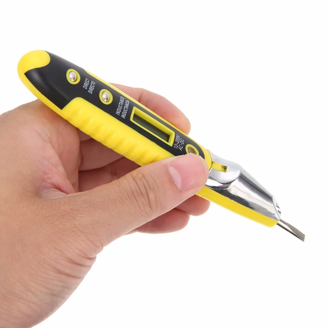 Mayitr Voltage Digital Detector Non-Contact Electric Test Pen 12~250V AC DC LCD Voltage Tester Electrical Measure Meters