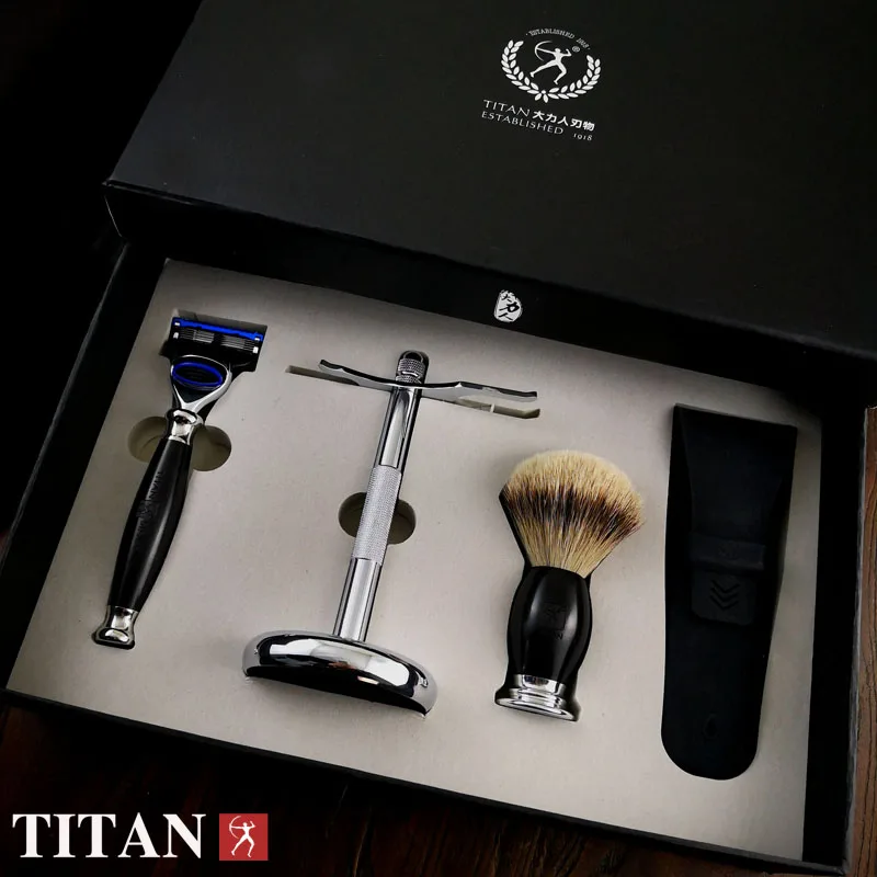Titan shaving razor set 5 layer's balde metal handle badger hair brush baber razor shaving kit gift
Titan shaving razor set 5 layer's balde metal handle badger hair brush baber razor shaving kit gift