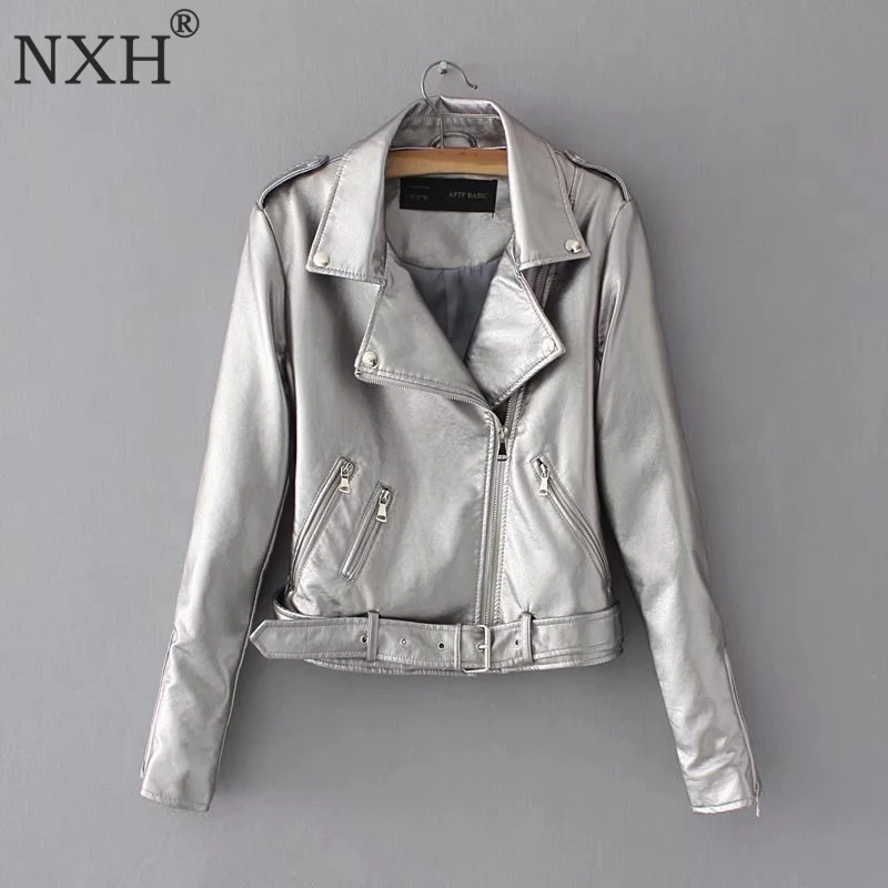 NXH 2018 New Fashion Shiny Fabric Outwear Womens PU Leather jacket Ladies Slim Short Faux Soft Slim Silver Golden Sexy club
NXH 2018 New Fashion Shiny Fabric Outwear Womens PU Leather jacket Ladies Slim Short Faux Soft Slim Silver Golden Sexy club