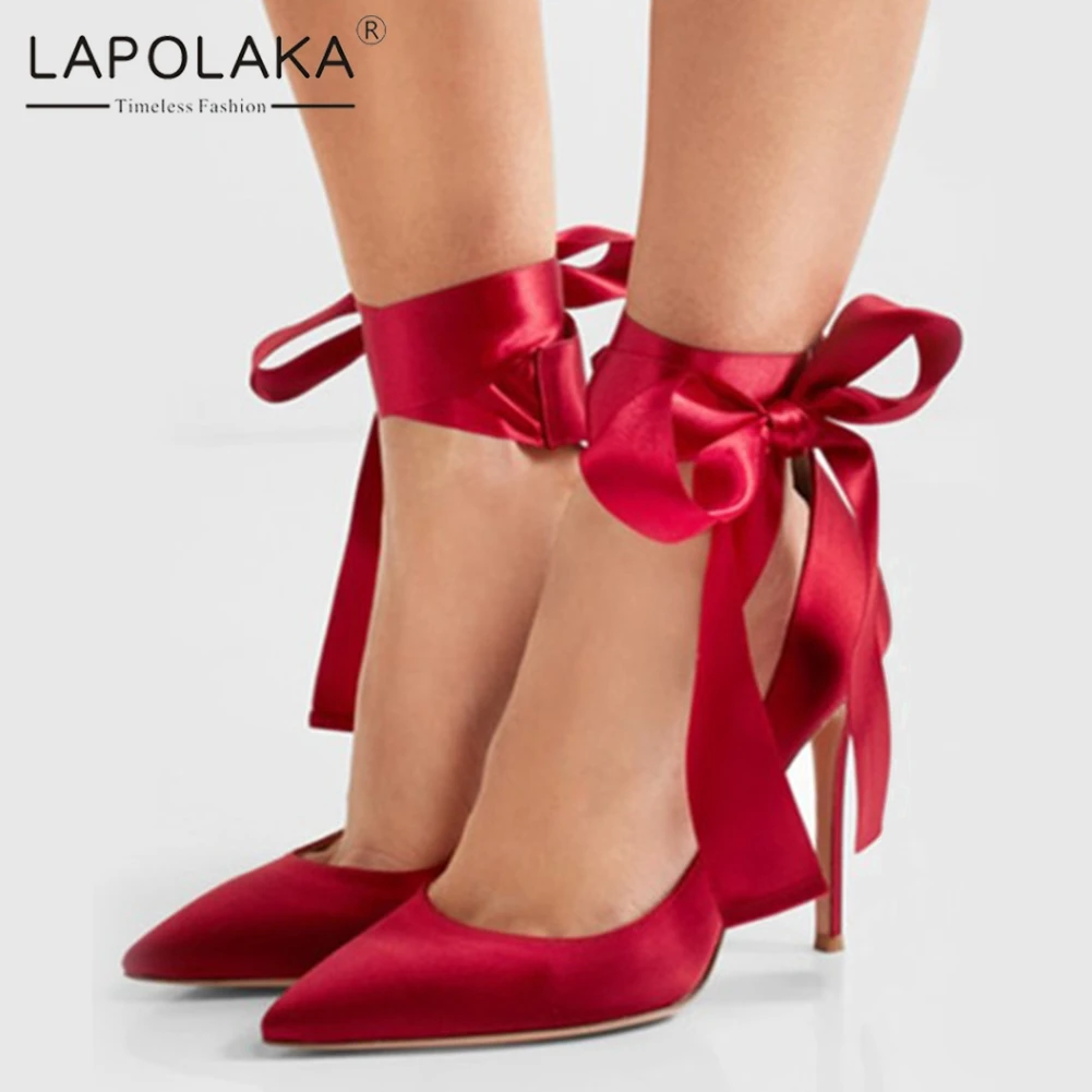 Lapolaka Brand Size 47 Sexy Thin High Heels Women Shoes Pumps Sweet Bow Pointed Toe Party Riband ankle-wrap Shoes Woman Stiletto
Lapolaka Brand Size 47 Sexy Thin High Heels Women Shoes Pumps Sweet Bow Pointed Toe Party Riband ankle-wrap Shoes Woman Stiletto