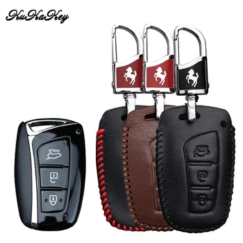 Leather Car Key Cover with Keychian Ring For Hyundai Solaris ix35 ix45 Santa Fe 2013 2014 2015 2016 Accent Elantra Grand Tucson
Leather Car Key Cover with Keychian Ring For Hyundai Solaris ix35 ix45 Santa Fe 2013 2014 2015 2016 Accent Elantra Grand Tucson