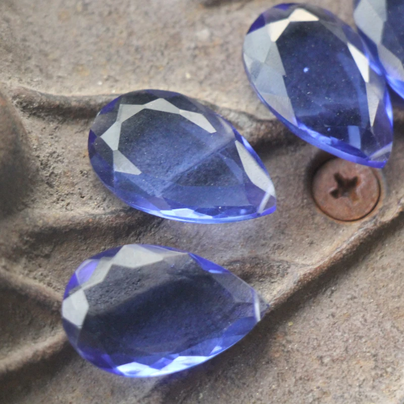 Blue Quartz Faceted Pear Shape Briolettes big size 25.0X15.0mm size