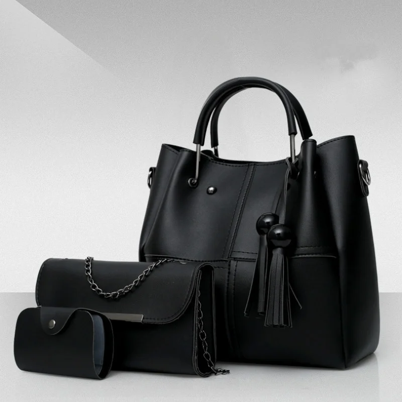 3pcs/set Women Handbag PU Leather Large Capacity Crossbody Bags Bucket Casual Tassels Tote Shoulder Bags
3pcs/set Women Handbag PU Leather Large Capacity Crossbody Bags Bucket Casual Tassels Tote Shoulder Bags