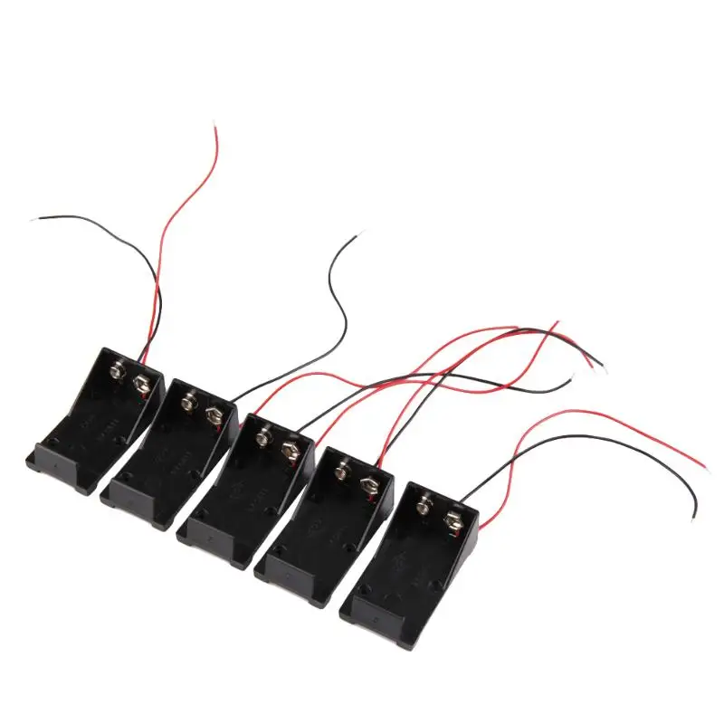 5PCS Single Slots 1x 9V Battery Clip Holder Case Box with Wire Leads DIY High Quality
5PCS Single Slots 1x 9V Battery Clip Holder Case Box with Wire Leads DIY High Quality