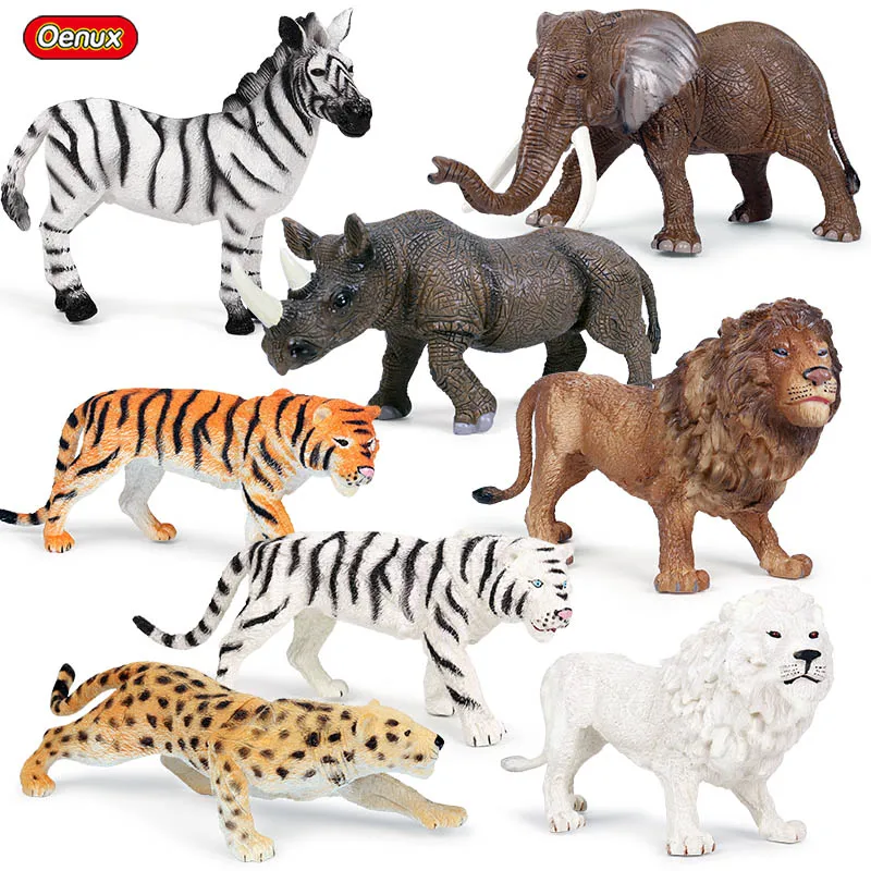 

Oenux Big Size Classic African Wild Zoo Simulation Animals Tiger Lion Zebra Cheetah Action Figure Educational Toy Kids Xmas Gift