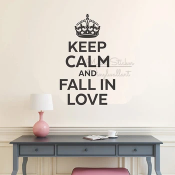 

Keep Calm And Fall In Love Quote Wall Sticker Motivational Wall Quotes Decal Removable Keep Calm Lettering Wallpaper Vinyl Q303