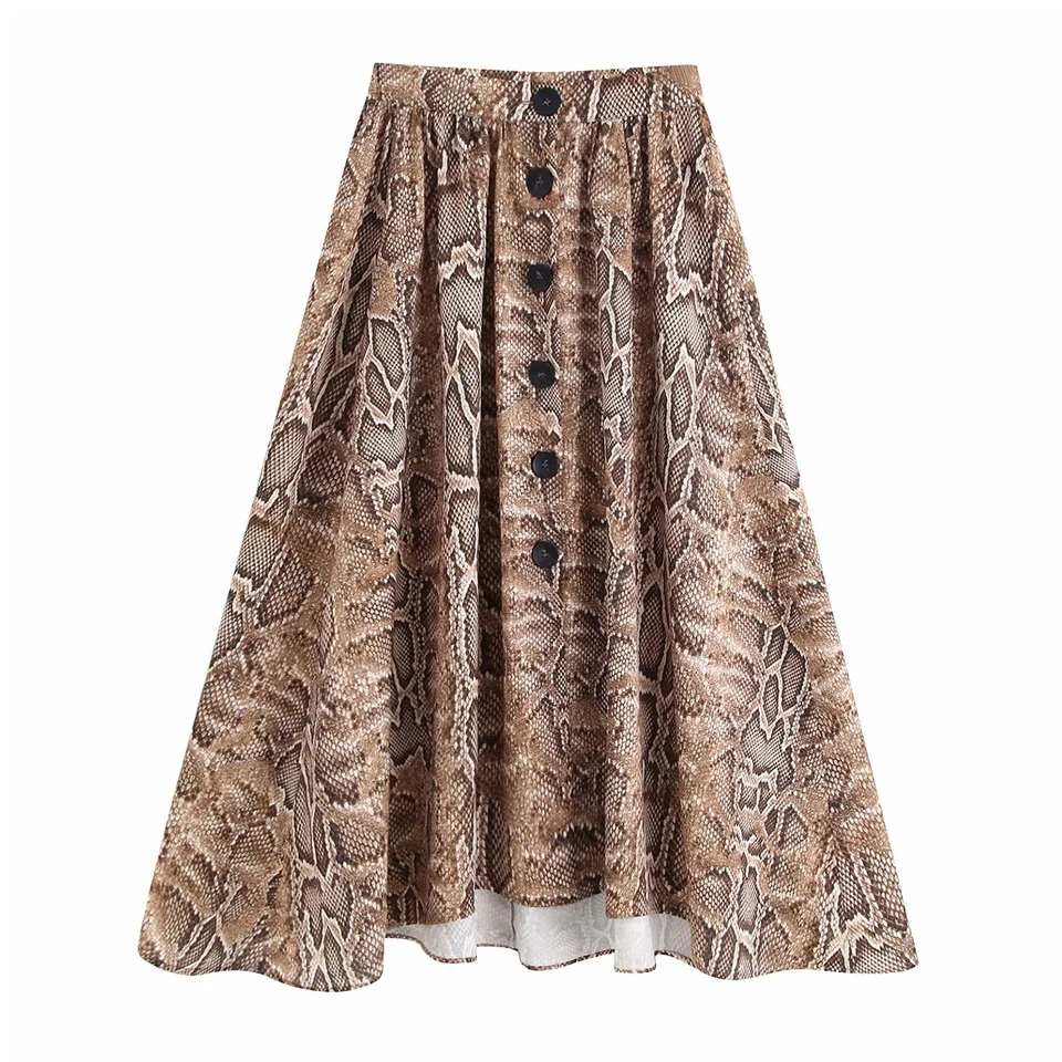 Women Summer Fashion Print Snake Skirts 2019 Buttons Mid-Calf Skirt Female Casual Elegant Loose Vintage Skirts Buttoms Clothes
Women Summer Fashion Print Snake Skirts 2019 Buttons Mid-Calf Skirt Female Casual Elegant Loose Vintage Skirts Buttoms Clothes