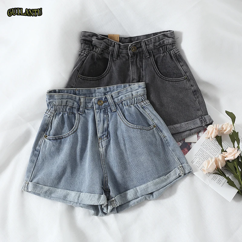 Guilantu Summer Vintage Curling Denim Shorts Women Button Zipper Pocket Elastic High Waist Jeans Short Female Hotpants 2019
Guilantu Summer Vintage Curling Denim Shorts Women Button Zipper Pocket Elastic High Waist Jeans Short Female Hotpants 2019