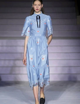 New Red Lips Embroidery Women Dress Fashion Short Sleeve A-Line Dresses H8728
New Red Lips Embroidery Women Dress Fashion Short Sleeve A-Line Dresses H8728