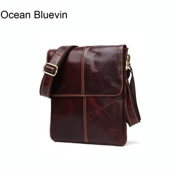 

OCEAN BLUEVIN Men's Briefcase Vintage Shoulder Cowhide Leather Bags Crossbody Bags Real Genuine Leather Men Messenger Bag Casual