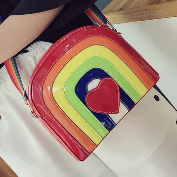 50pcs/lot Women PU Leather Small Shoulder Bags Messenger Bag Rainbow Red Heart Handbag
50pcs/lot Women PU Leather Small Shoulder Bags Messenger Bag Rainbow Red Heart Handbag