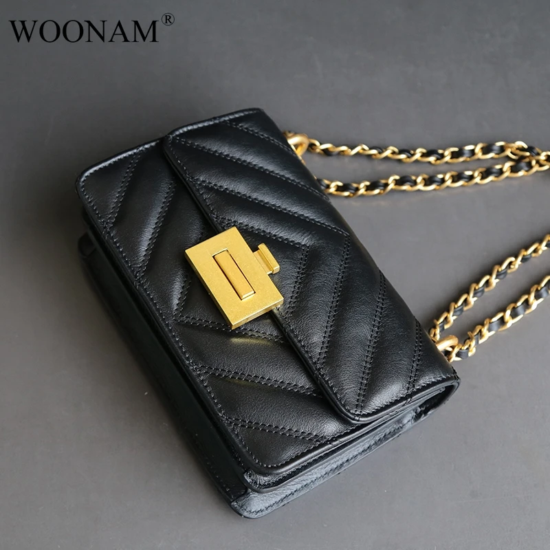 WOONAM Women Fashion Handbag Top Hide Quilted Calf Leather Chain Leather Strap Flap Shoulder Bag WB904
WOONAM Women Fashion Handbag Top Hide Quilted Calf Leather Chain Leather Strap Flap Shoulder Bag WB904