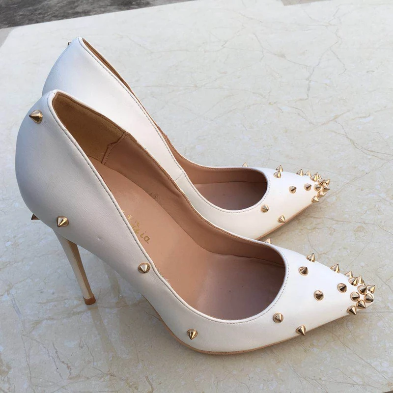 2018 new white rivet high heeled lady pumps shallow pointed toe woman shoes party shoes slip-on PU leather wedding shoes
2018 new white rivet high heeled lady pumps shallow pointed toe woman shoes party shoes slip-on PU leather wedding shoes