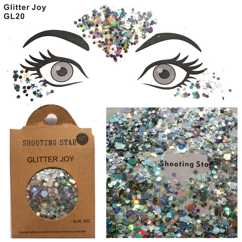 GL20 one pack of Silver Shooting Star Body and Beard Glitter Sequins Glitter Face Glitter Festival Beauty Body Makeup
GL20 one pack of Silver Shooting Star Body and Beard Glitter Sequins Glitter Face Glitter Festival Beauty Body Makeup