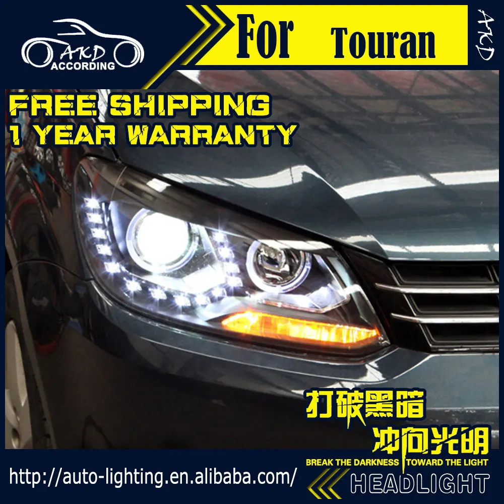 

AKD Car Styling Head Lamp for Touran Headlights 2011-2015 Touran LED Headlight DRL D2H Hid Turn Signal Bi Xenon Beam