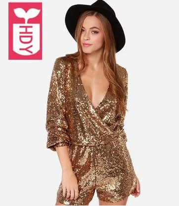 Bling Bling Shiny Gold Sequins 2018 Deep V-neck Performance Shorts Pants Jumpsuits Sexy Fashion High Waist Club Rompers
Bling Bling Shiny Gold Sequins 2018 Deep V-neck Performance Shorts Pants Jumpsuits Sexy Fashion High Waist Club Rompers