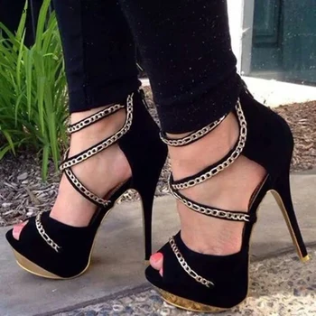 Olomm Women Platform Sandals Sexy Chain Stiletto High Heels Sandals Nice Peep Toe Black Party Shoes Women US Plus Size 5-15
Olomm Women Platform Sandals Sexy Chain Stiletto High Heels Sandals Nice Peep Toe Black Party Shoes Women US Plus Size 5-15