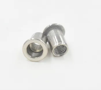 100pcs/lot M6 Threaded Flat Head Aluminum Rivet Nut Rivnut