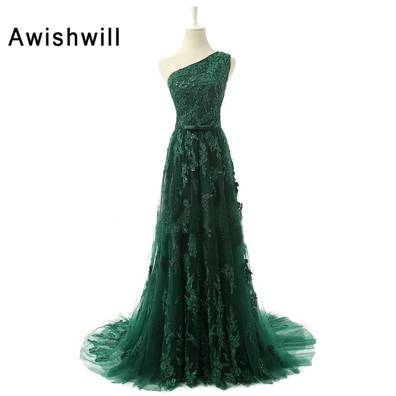 New Arrival 2019 Long Evening Gowns One Shoulder Beading Appliques Tulle Sleeveless Green Formal Party Dress Women Vestido Longo
New Arrival 2019 Long Evening Gowns One Shoulder Beading Appliques Tulle Sleeveless Green Formal Party Dress Women Vestido Longo