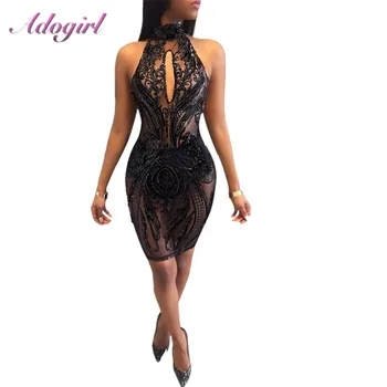 Sexy Sequines Sheer Mesh Halter Evening Party Bodycon Mini Dress Women Casual Off Shoulder Hollow Out Club Beach Vestidos Summer
Sexy Sequines Sheer Mesh Halter Evening Party Bodycon Mini Dress Women Casual Off Shoulder Hollow Out Club Beach Vestidos Summer