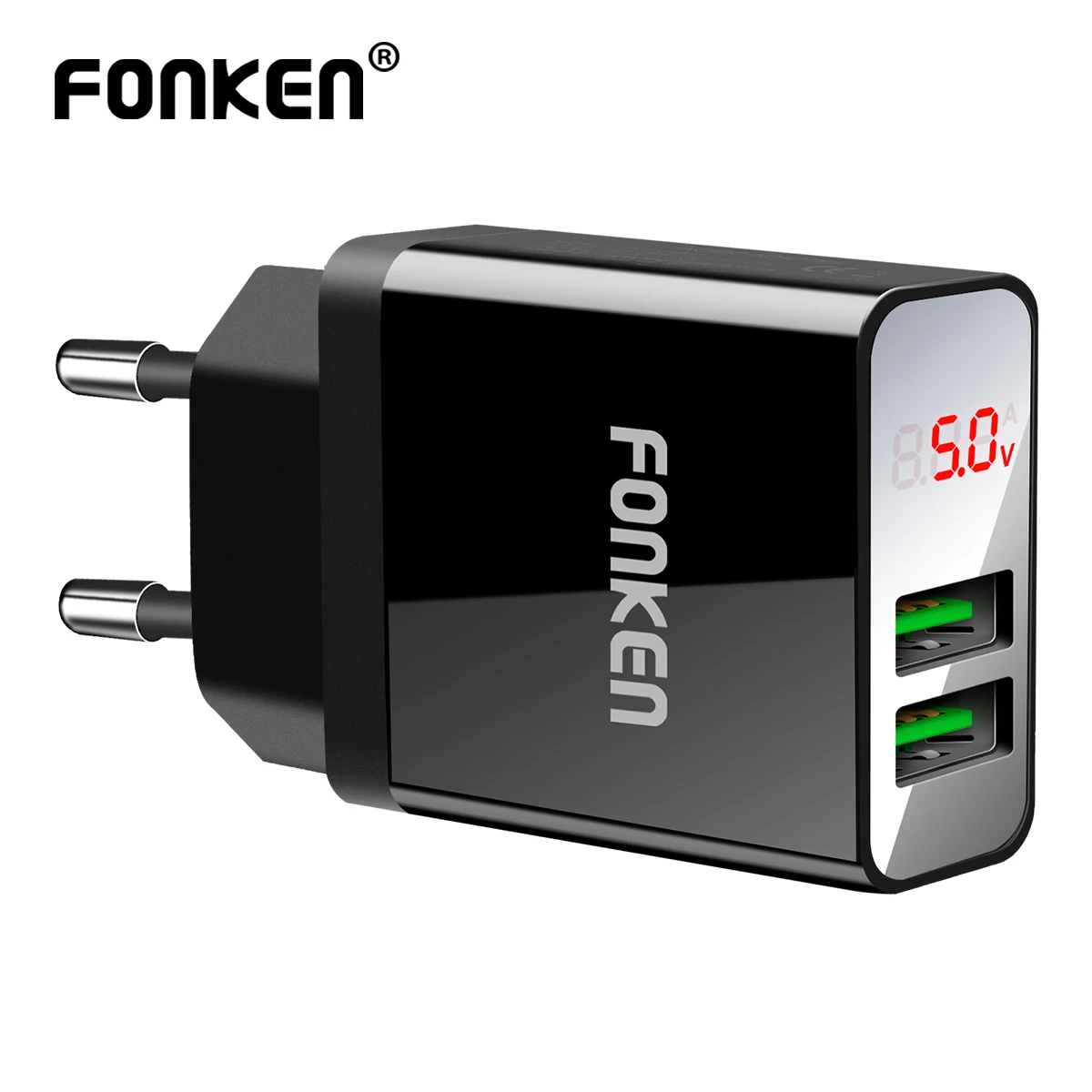 FONKEN Dual USB Charger Adapter LED Fast Charging for Phone Tablet USB Wall Adapter 2 Port Mobile Phone Charge Travel Chargers
FONKEN Dual USB Charger Adapter LED Fast Charging for Phone Tablet USB Wall Adapter 2 Port Mobile Phone Charge Travel Chargers