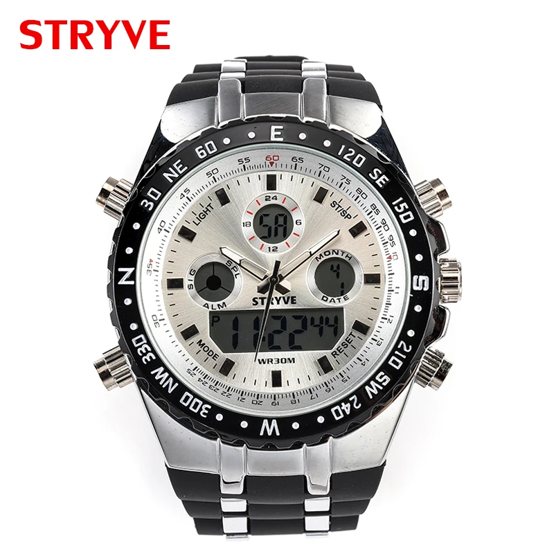 Male wristwatches Stryve mens watches hot Digital Quartz Dual Movement Watches Men 3ATM Waterproof Men's Wristwatches Military
Male wristwatches Stryve mens watches hot Digital Quartz Dual Movement Watches Men 3ATM Waterproof Men's Wristwatches Military