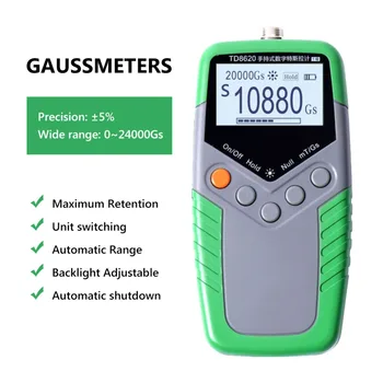 5% Accuracy Permanent Magnet Gauss Meter Handheld Digital Tesla Meter Magnetic Flux Meter Surface Magnetic Field Test TD8620
5% Accuracy Permanent Magnet Gauss Meter Handheld Digital Tesla Meter Magnetic Flux Meter Surface Magnetic Field Test TD8620