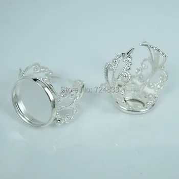25mm Blank Ring Bases Round Bezel Tray Glass Cabochon Open Filigree Flower Adjustable Rings Settings Findings Silver tone
25mm Blank Ring Bases Round Bezel Tray Glass Cabochon Open Filigree Flower Adjustable Rings Settings Findings Silver tone