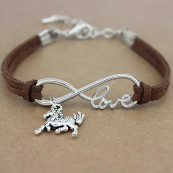 Minimalist Best Friends Friendship Gift Infinity Love Horses Horse Charm Suede Leather Bracelets for Women 
Minimalist Best Friends Friendship Gift Infinity Love Horses Horse Charm Suede Leather Bracelets for Women