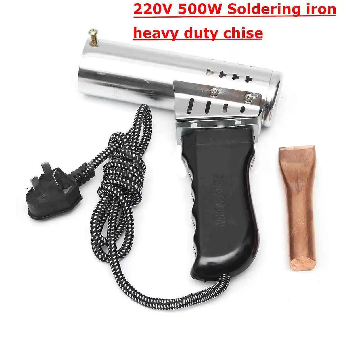 1 x Soldering Iron Heavy Duty Chisel Point Copper Tip Craft Manufacturing 220V 500W