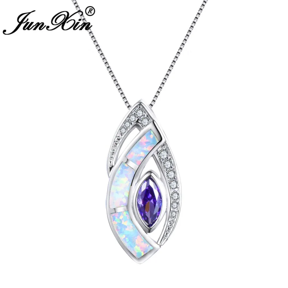 JUNXIN Blue/White Fire Opal Eye Pendant 925 Sterling Silver Filled Zircon Necklace For Women Unique Wedding Jewelry Best Gift
JUNXIN Blue/White Fire Opal Eye Pendant 925 Sterling Silver Filled Zircon Necklace For Women Unique Wedding Jewelry Best Gift