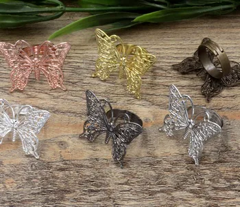 Multi-color Plated Rings Settings with 25*35mm Filigree Butterfly Bases Blanks Adjustable Ring Findings DIY Making
Multi-color Plated Rings Settings with 25*35mm Filigree Butterfly Bases Blanks Adjustable Ring Findings DIY Making