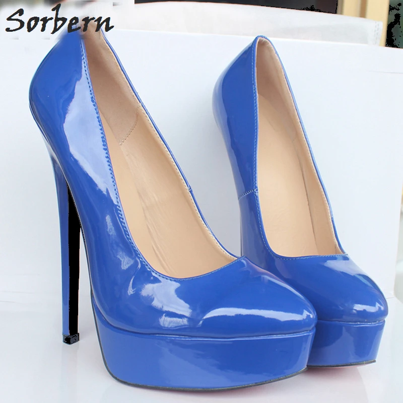 Sorbern Plus Size Women Pumps Ladies Party Boots Spike Heels Slip On Custom Made Color Ankle Pumps New Arrive Sexy Party Shoes