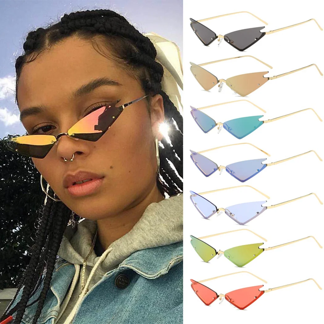 New Women Cat Eye Sunglasses Cool Rimless Metal Frame Sun Glasses Female Small Shades Vintage Triangle Cateye Sunglass Eyewear
New Women Cat Eye Sunglasses Cool Rimless Metal Frame Sun Glasses Female Small Shades Vintage Triangle Cateye Sunglass Eyewear