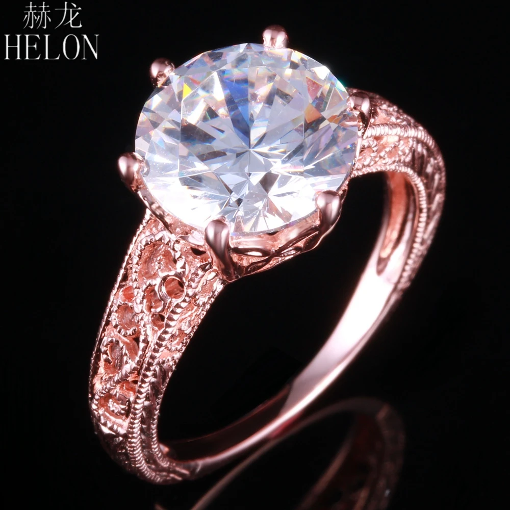 HELON Art Deco Jewelry 10mm Round AAA Graded Cubic Zirconia Vintage Filigree 925 Sterling Silver Engagement Fine Ring Wholesale
HELON Art Deco Jewelry 10mm Round AAA Graded Cubic Zirconia Vintage Filigree 925 Sterling Silver Engagement Fine Ring Wholesale