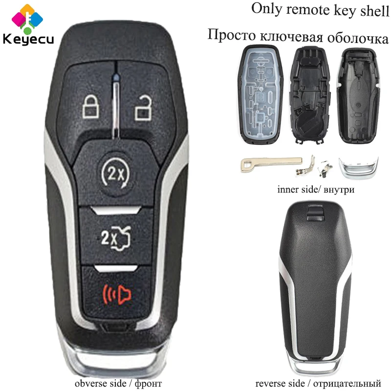 KEYECU Replacement Smart Prox Remote Key Shell - 5 Buttons - FOB for Ford Fusion Explorer Edge Mustang 2017 2018 M3N-A2C31243300
KEYECU Replacement Smart Prox Remote Key Shell - 5 Buttons - FOB for Ford Fusion Explorer Edge Mustang 2017 2018 M3N-A2C31243300