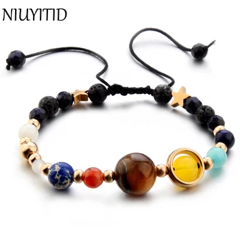NIUYITID 2018 New Solar System Bracelet For Women Men 9 Planets Universe Stars Natural Stones Beaded Stretch Strand Bracelets
NIUYITID 2018 New Solar System Bracelet For Women Men 9 Planets Universe Stars Natural Stones Beaded Stretch Strand Bracelets