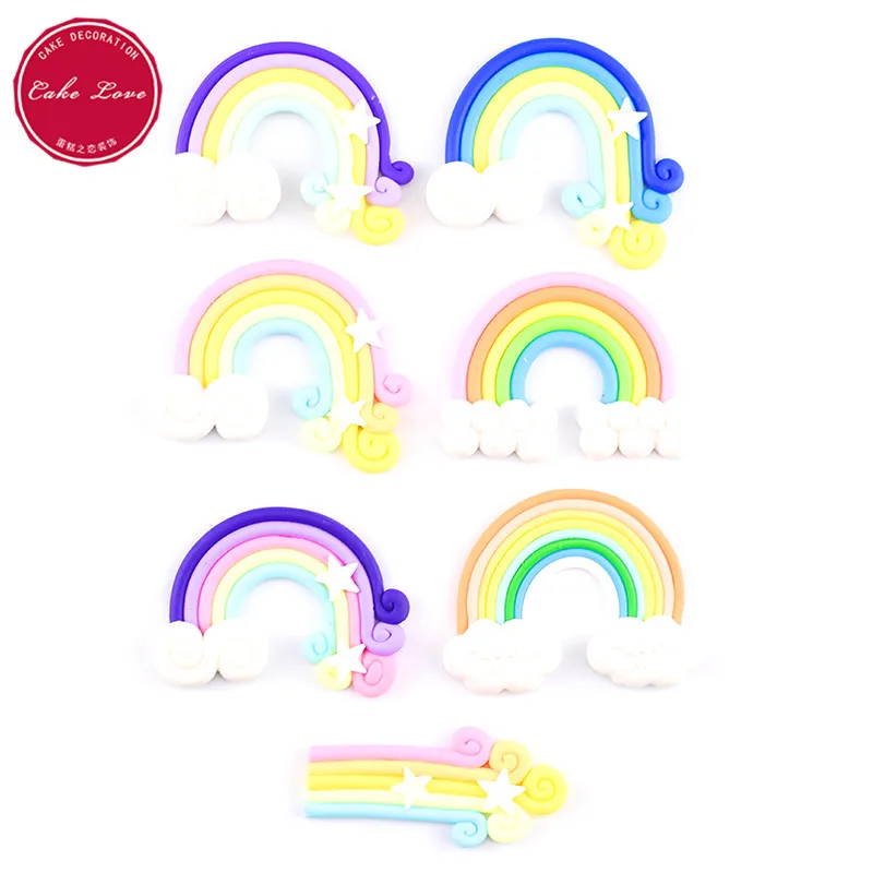 1Pcs 7 Styles Colorful Fimo 3D Rainbow Clouds Cake Topper for Wedding Birthday Party Cake Top Flags Baking Decoration Supplies
1Pcs 7 Styles Colorful Fimo 3D Rainbow Clouds Cake Topper for Wedding Birthday Party Cake Top Flags Baking Decoration Supplies