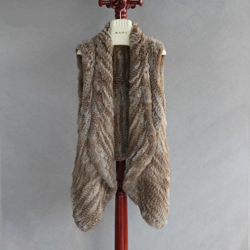 (TopFurMall) Lady Fashion Genuine Knitting Rabbit Fur Vest Waistcoat Women Real Fur Gilet Outerwear Asymmetric length LF4003
(TopFurMall) Lady Fashion Genuine Knitting Rabbit Fur Vest Waistcoat Women Real Fur Gilet Outerwear Asymmetric length LF4003