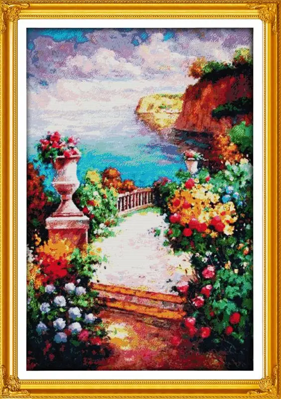 DMC Counted Cross Stitch 11CT The beach path among the flowers DIY Needlework Sets for Embroidery Knitting Needles Crafts
DMC Counted Cross Stitch 11CT The beach path among the flowers DIY Needlework Sets for Embroidery Knitting Needles Crafts