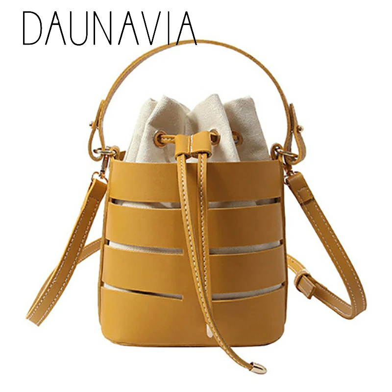 DAUNAVIA New Solid Color Hollow PU Material Small Fairy Bag Portable Bucket Bags Casual Wild Single Shoulder Messenger packages
DAUNAVIA New Solid Color Hollow PU Material Small Fairy Bag Portable Bucket Bags Casual Wild Single Shoulder Messenger packages