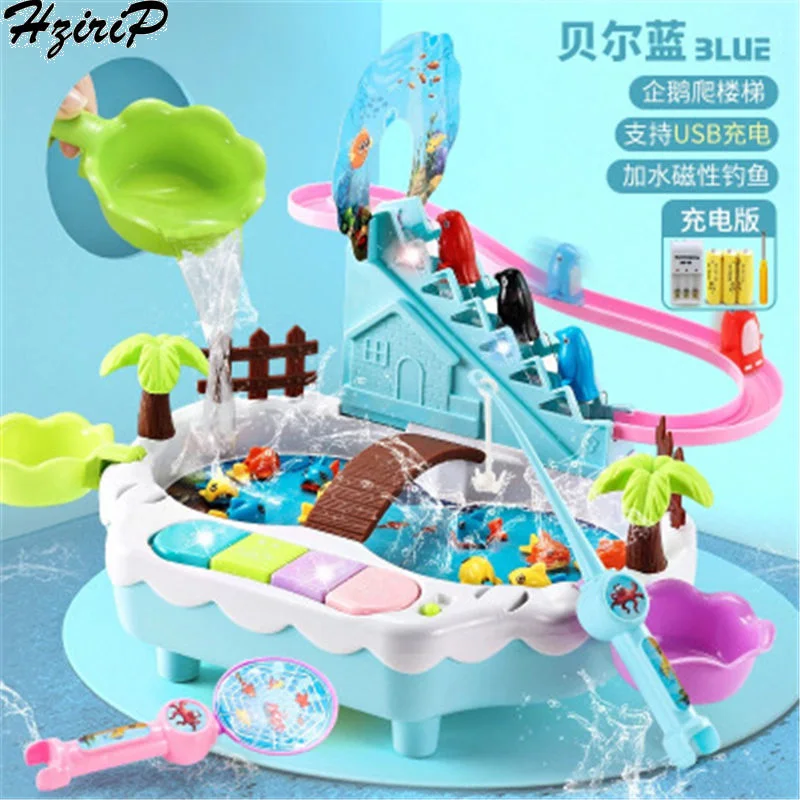 HziriP Baby Magnetic Electric Fishing Toy Penguin Climbing Stairs Rechargeable Fishing Set Outdoor Fishing Toys For Kids Gifts
HziriP Baby Magnetic Electric Fishing Toy Penguin Climbing Stairs Rechargeable Fishing Set Outdoor Fishing Toys For Kids Gifts