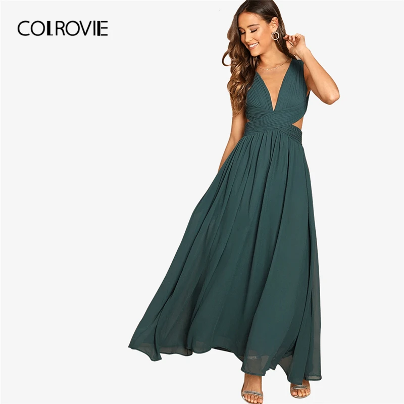 COLROVIE Green V-Neck Crisscross Waist Prom Wrap Party Maxi Dress Women 2019 Summer Sleeveless A Line Night Out Long Dress
COLROVIE Green V-Neck Crisscross Waist Prom Wrap Party Maxi Dress Women 2019 Summer Sleeveless A Line Night Out Long Dress