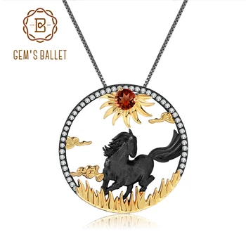 GEM'S BALLET 925 Sterling Silver Natural Red Garnet Gemstone Handmade Sun & Horse Pendant Necklace For Women Zodiac Jewelry
GEM'S BALLET 925 Sterling Silver Natural Red Garnet Gemstone Handmade Sun & Horse Pendant Necklace For Women Zodiac Jewelry