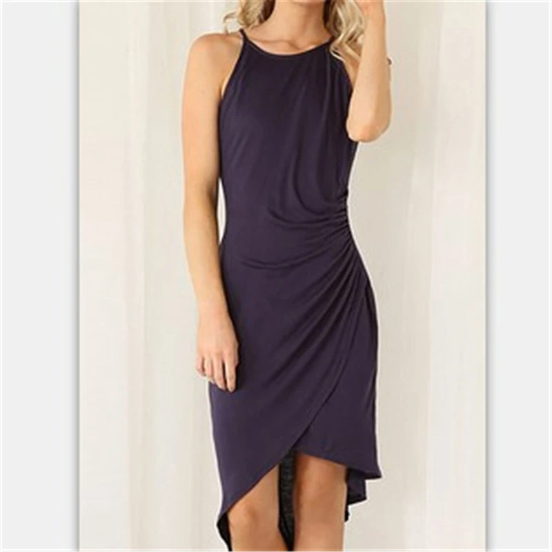 New Summer Women Sleeveless Dress Sling Wrinkled Hem Irregular Sundress Solid Color Beach Dress Female Dress
New Summer Women Sleeveless Dress Sling Wrinkled Hem Irregular Sundress Solid Color Beach Dress Female Dress